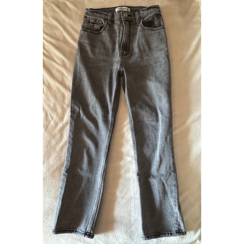 Abercrombie & Fitch Ankle Straight Ultra High Rise Grey Jeans 24 00s